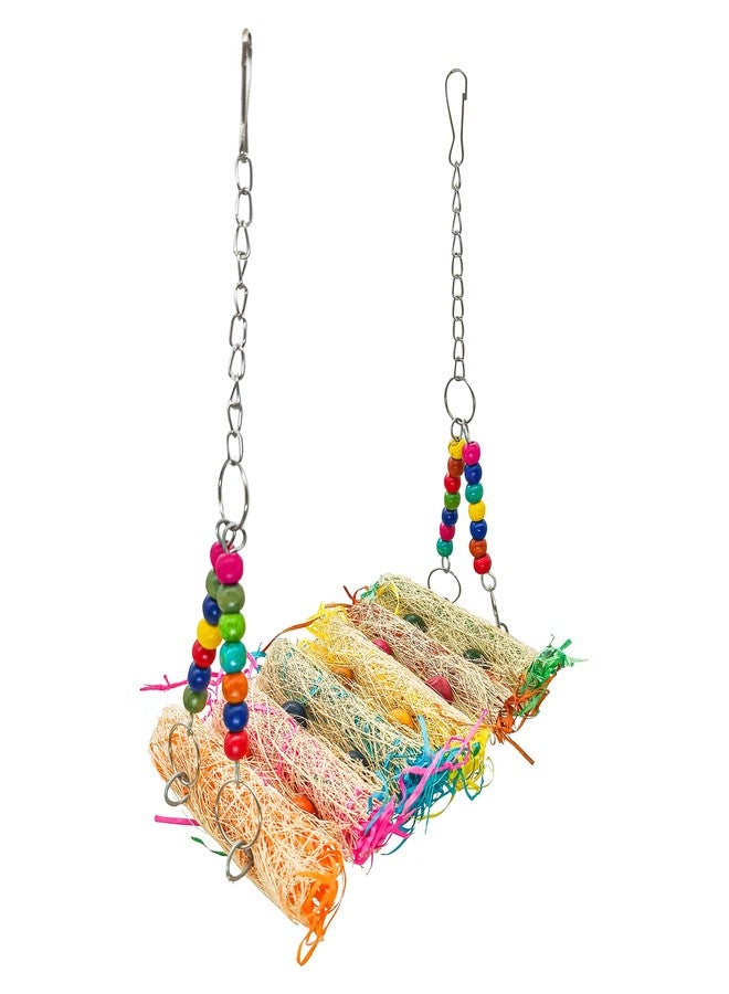 GREENBIRDS 1 Playful Crinkle Foraging Bird Chew Perch Toy - Cage Hanging Accessory for Chewing, Play, and Enrichment for Pet Birds with Interactive Features